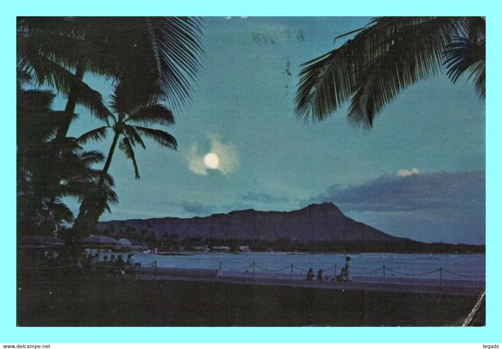 Postcard - Honolulu (HI - Hawaii) - Moonlight Over Waikiki - Honolulu