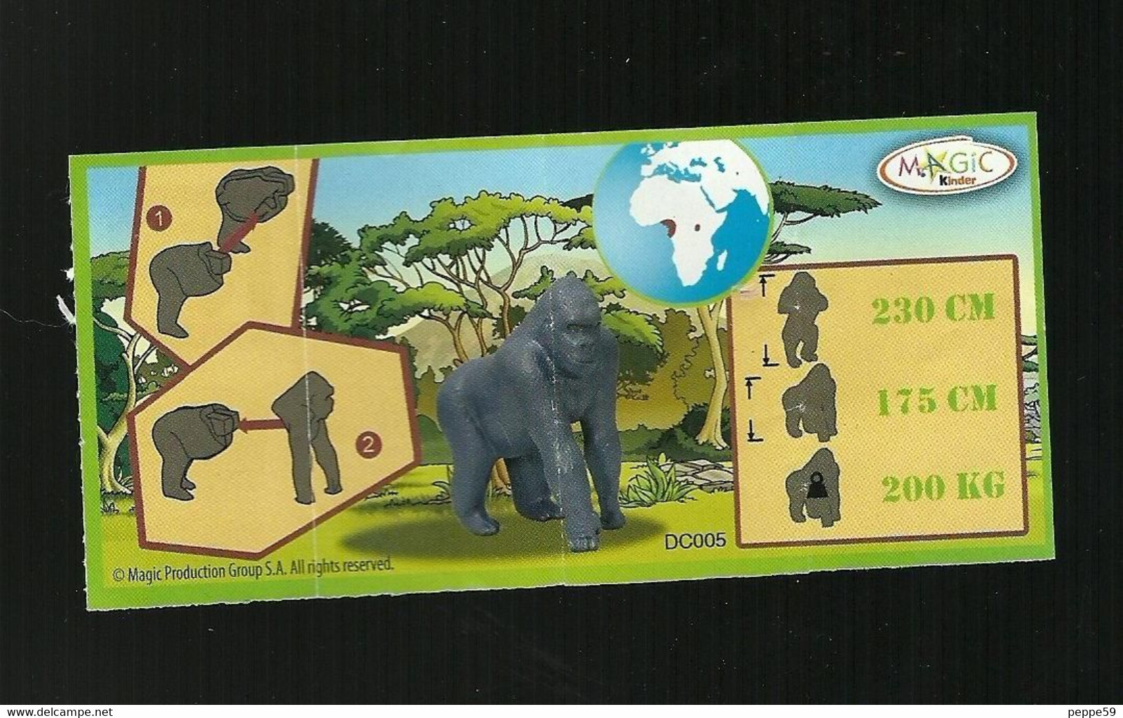 Kinder Ferrero BPZ - Cartina DC 5 - Animali Africani - Notices