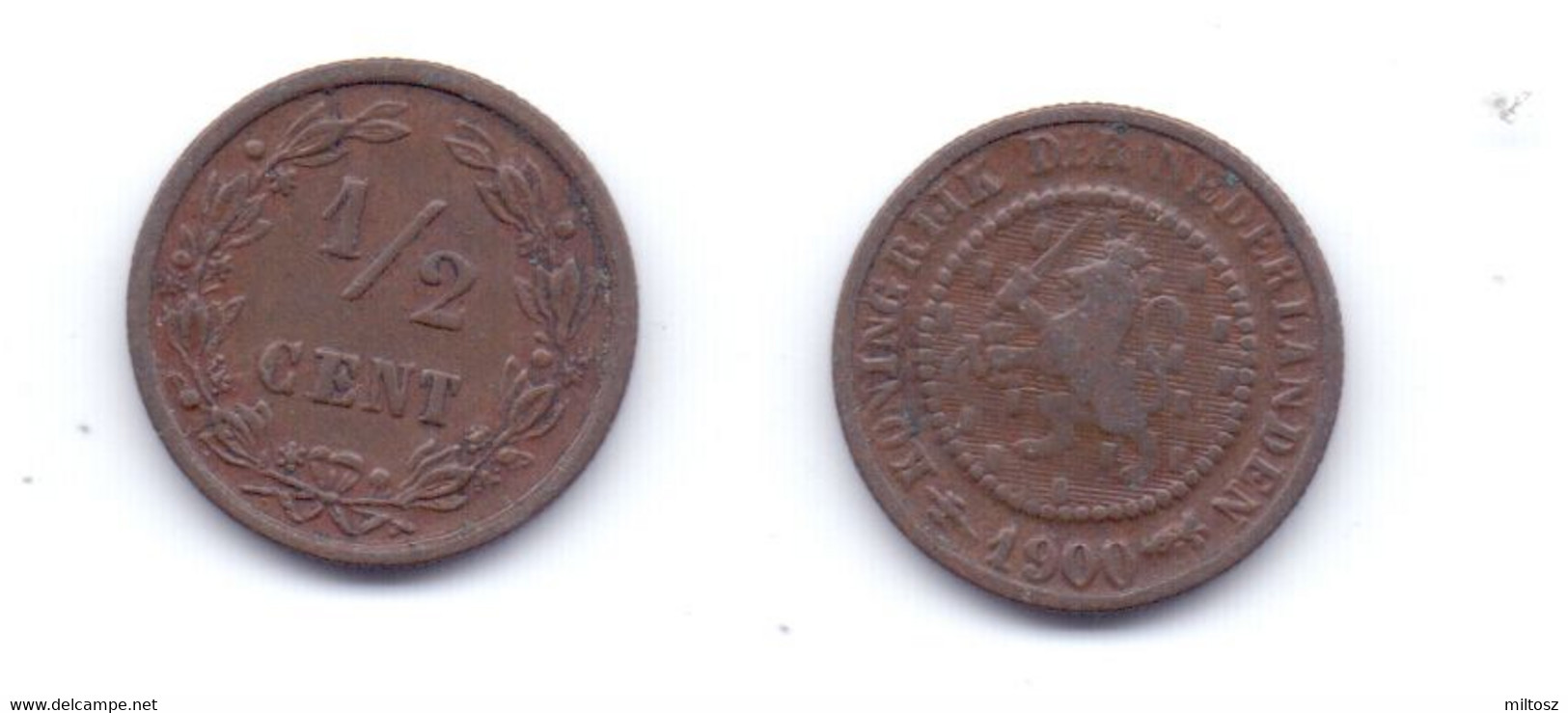 Netherlands 1/2 Cent 1900 - 0.5 Centavos