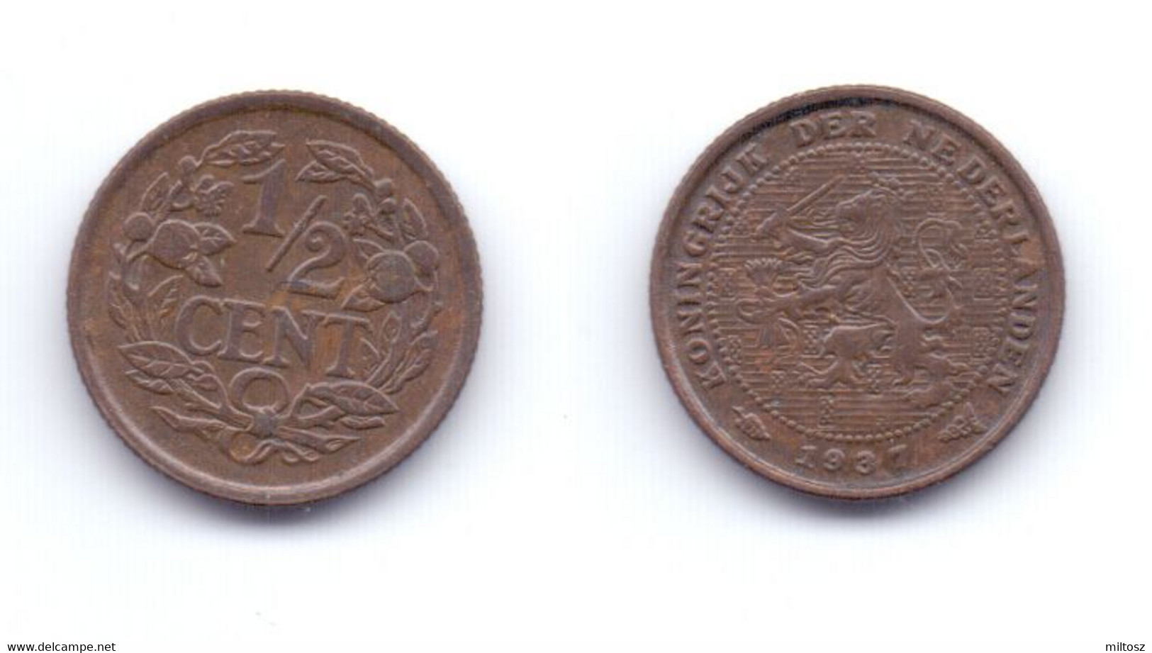 Netherlands 1/2 Cent 1937 - 0.5 Cent