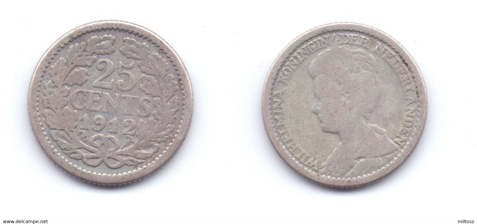 Netherlands 25 Cents 1912 - 25 Centavos