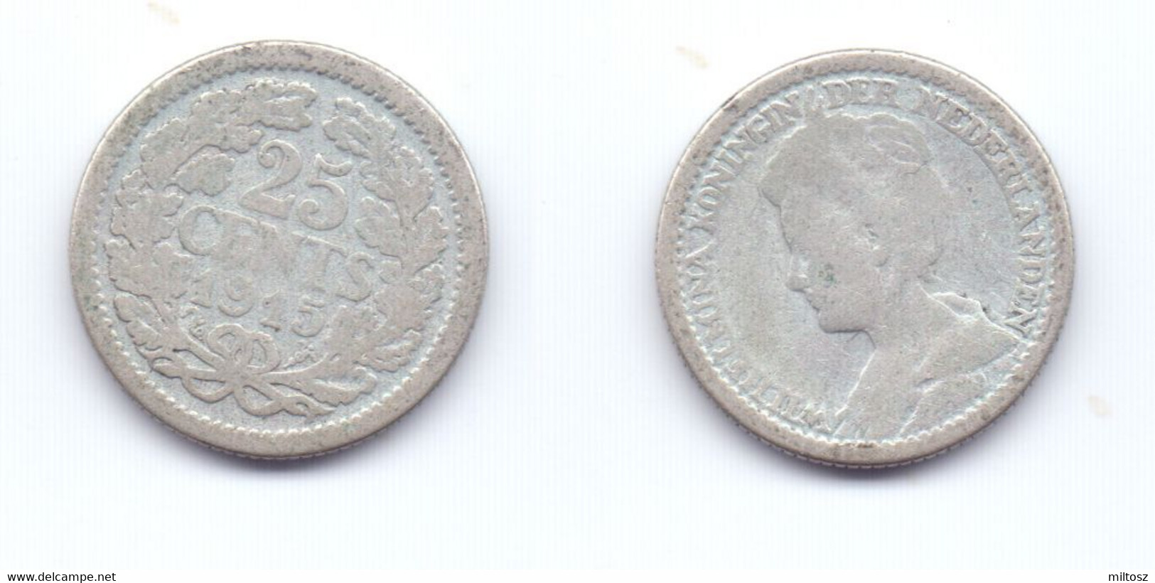 Netherlands 25 Cents 1915 - 25 Centavos