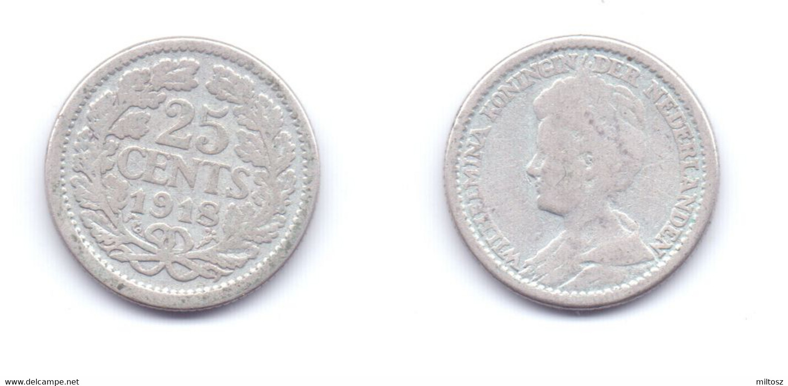 Netherlands 25 Cents 1918 - 25 Centavos