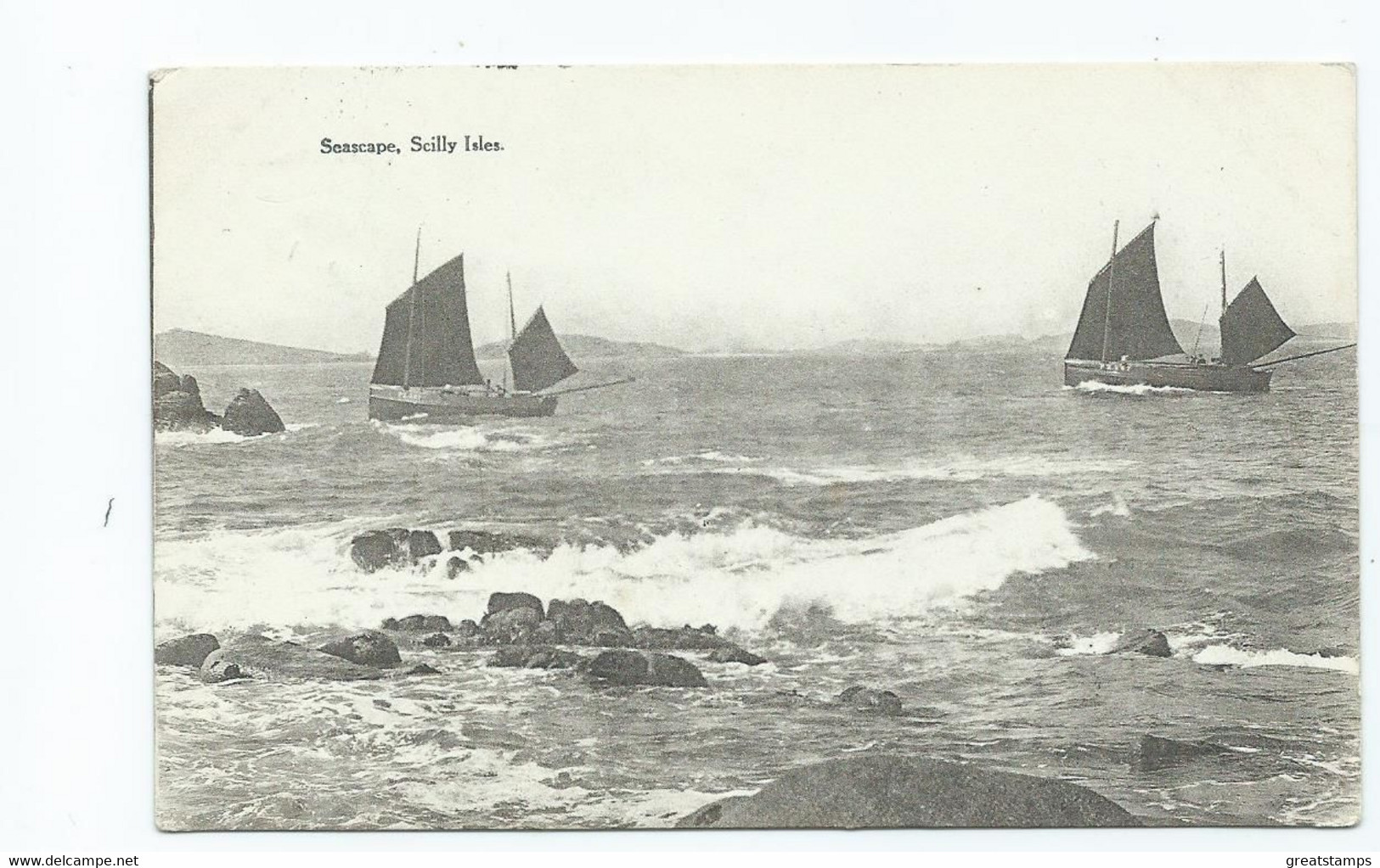 Postcard Cornwall Seascape Scilly Isles Double Circle Streetgate Posted 1910 - Scilly Isles