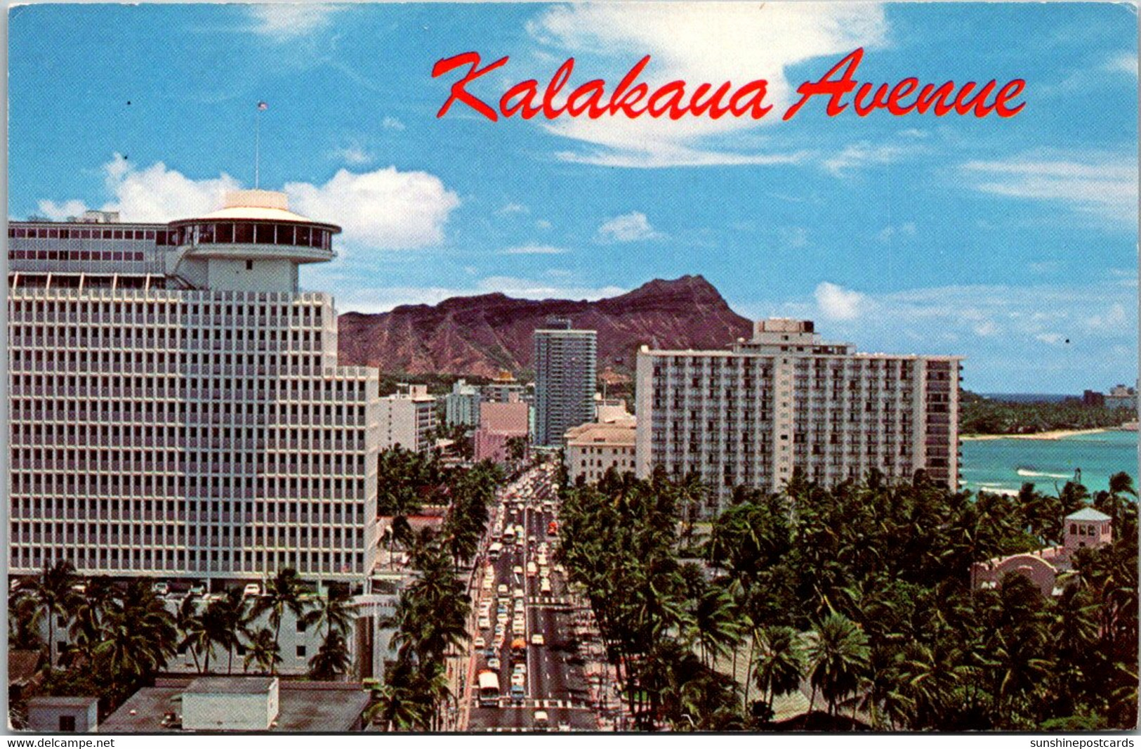 Hawaii Waikiki Looking Down Kalakaua Avenue Waikiki's Main Street - Honolulu