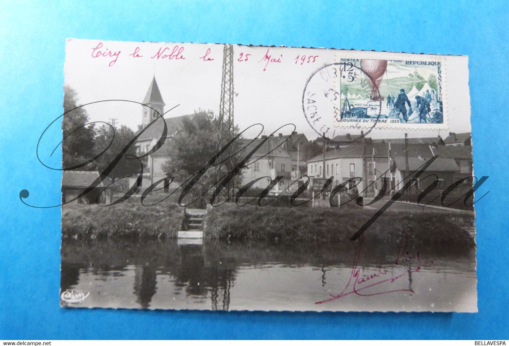 Ciry-le-Noble Canal Du Centre Et Pont Sur La Bourbince.  Timbre Français N° 1018- D 71-1955 - Le Creusot