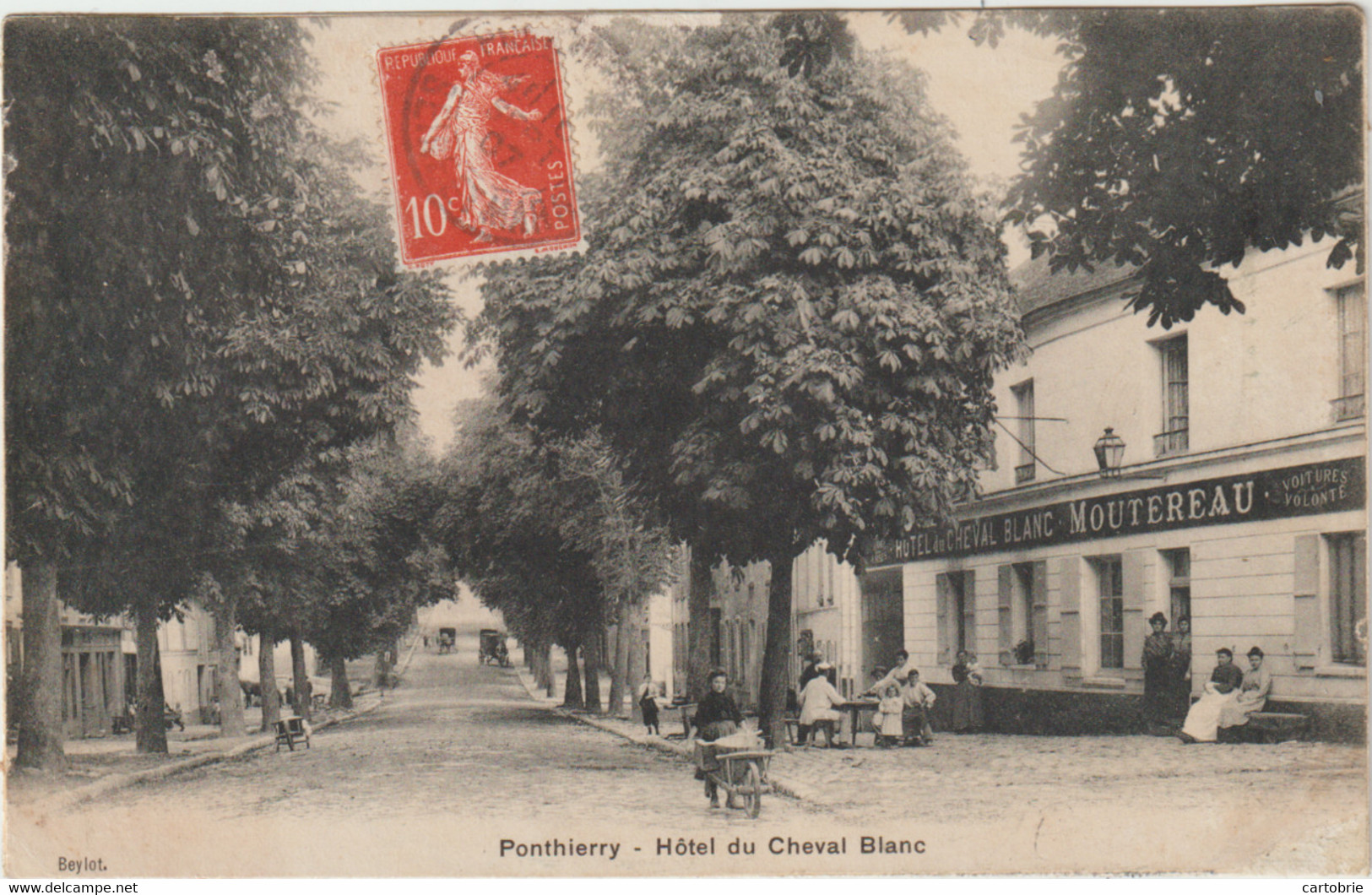 Dépt 77 - PONTHIERRY - Hôtel Du Cheval Blanc (MOUTEREAU), Voitures à Volonté - (Saint-Fargeau-Ponthierry) - Saint Fargeau Ponthierry