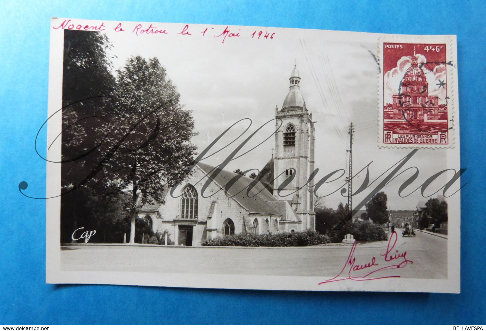 Nogent Le Rotrou Façade De St-Hilaire. D28- 1946-Timbre N°751 - Other & Unclassified