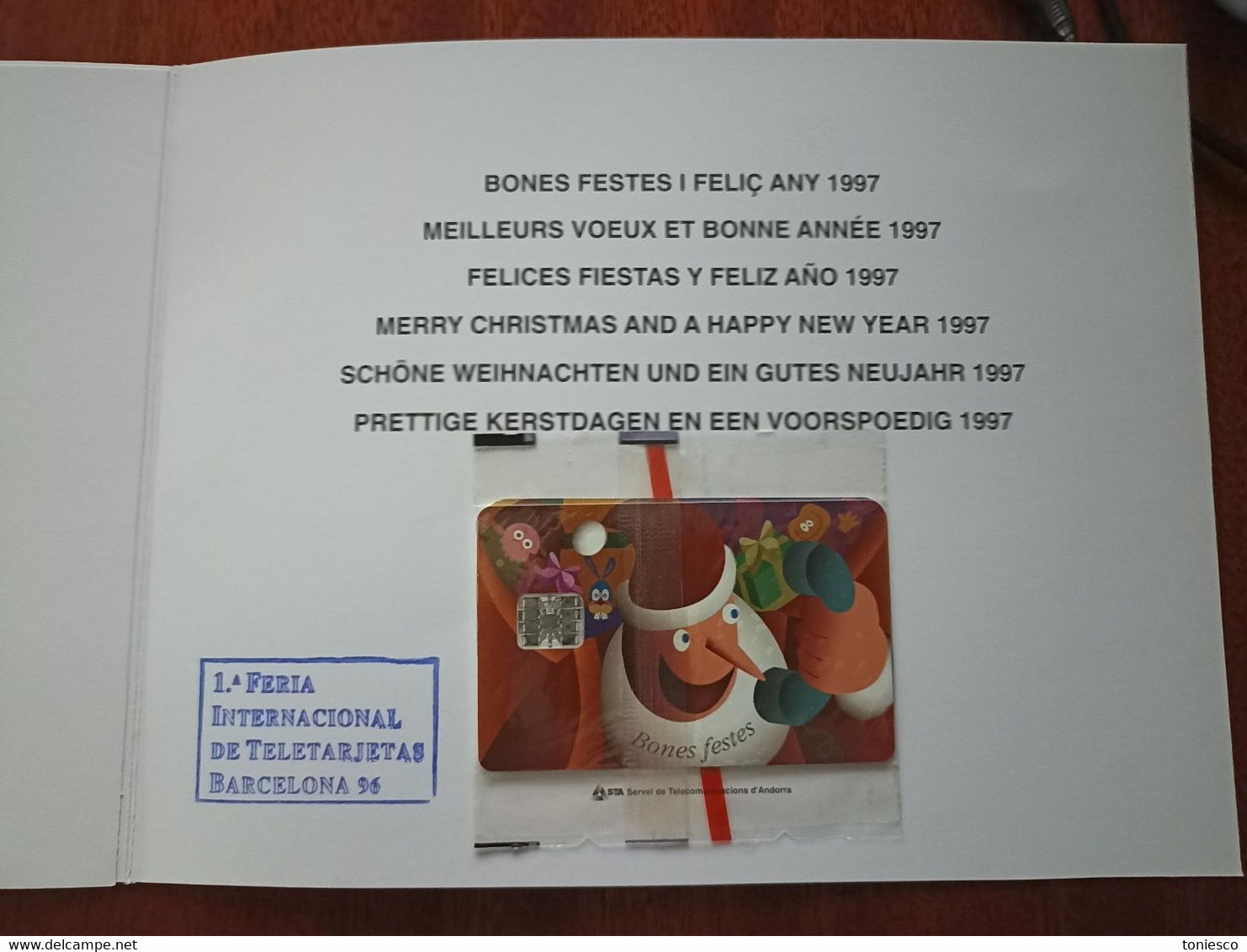 FOLDER CON TARJETA TELEFONICA DE ANDORRA NAVIDAD 1996 - AÑO NUEVO 1997 - Weihnachten