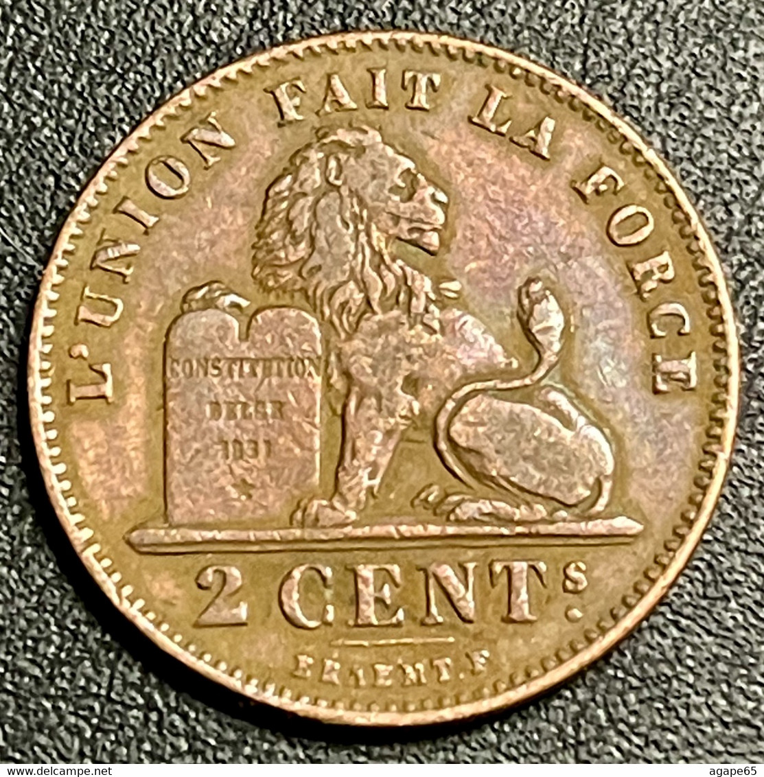 1905 Belgium 2 Cents (french Text) - 2 Cents