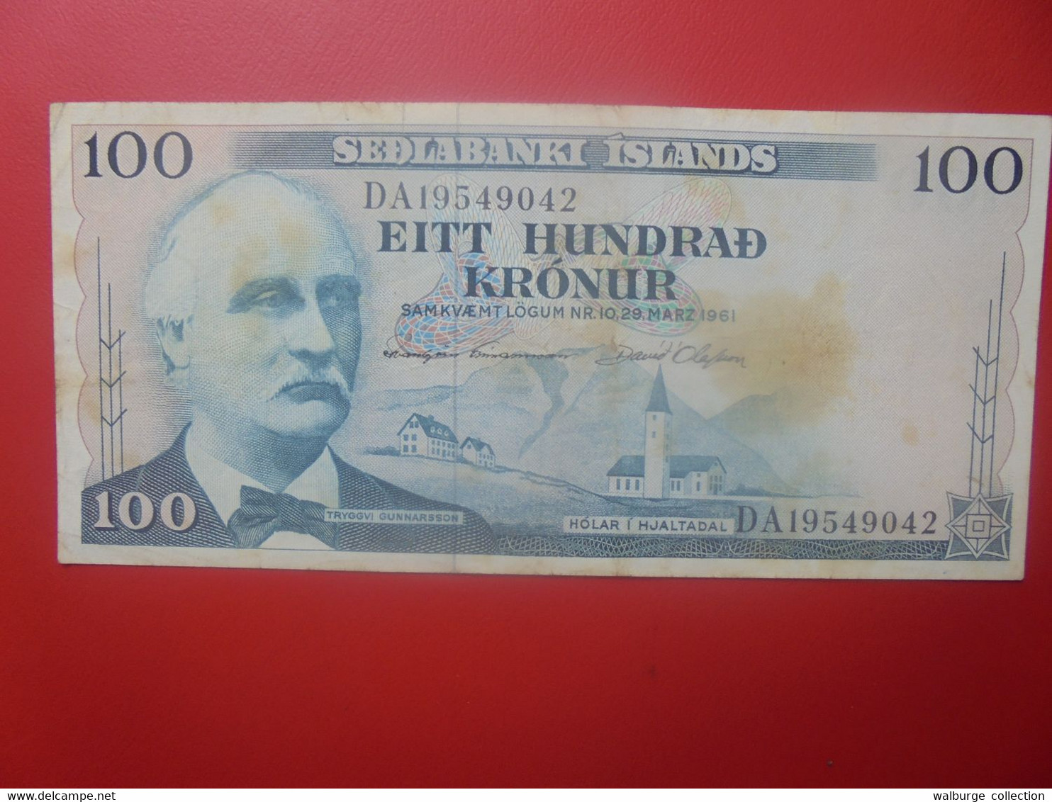 ISLANDE 100 KRONUR 1961 Circuler Taches !  (L.8) - IJsland