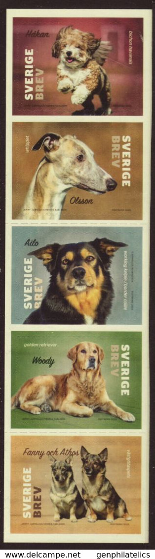 SWEDEN 2020 FAUNA Animals DOGS - Fine Set (self-adhesive) MNH - Unused Stamps