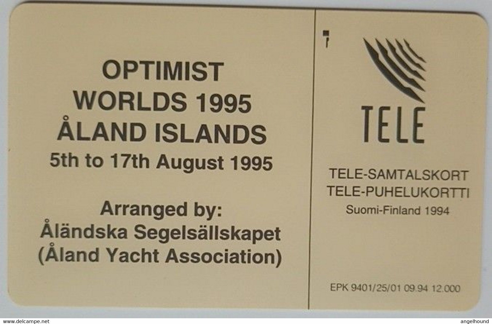 Aland  Tele Samtalskort 30 " Ass Aland - Optimist Worlds  1995  ( Without C/N ) - Aland