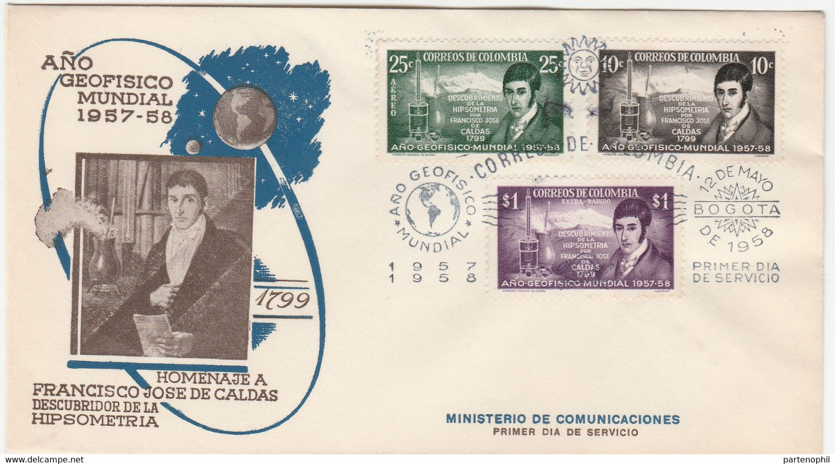 Colombia 1958 International Geophisical Year - Internationales Geophysikalisches Jahr
