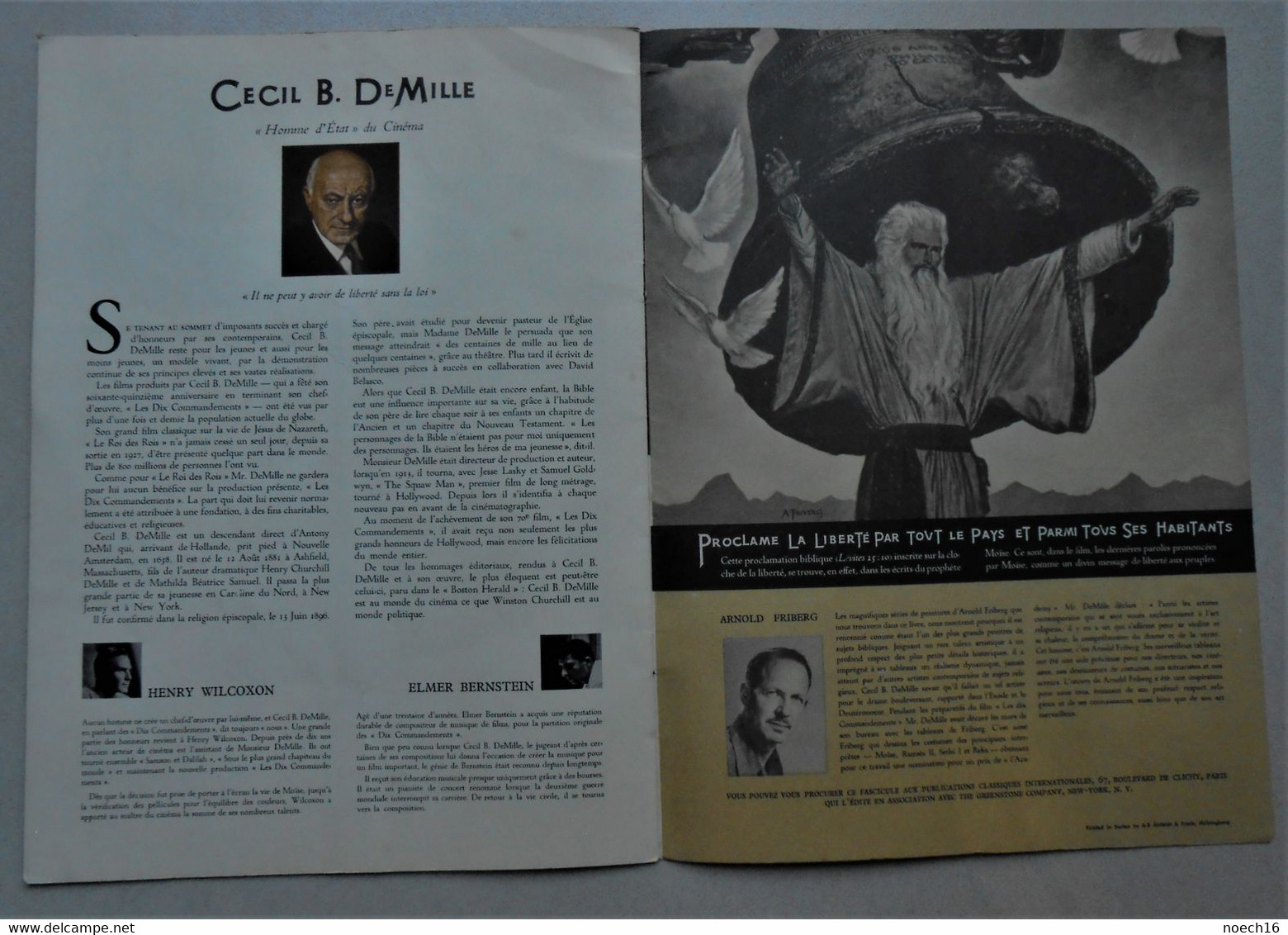 Les Dix Commandements Charlton Heston- Cecil B. De Mille  Brochure promotionnelle du film 1957 en français