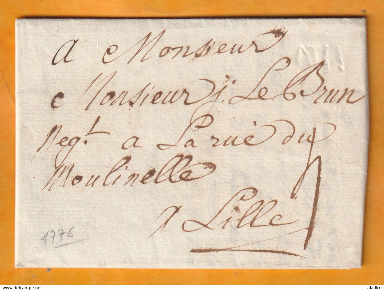 1776 -  Lettre Pliée Avec Corresp Familiale De 2 P En Français De ATH / AAT (marque Postale à Sec) Vers LILLE, France - 1714-1794 (Oostenrijkse Nederlanden)