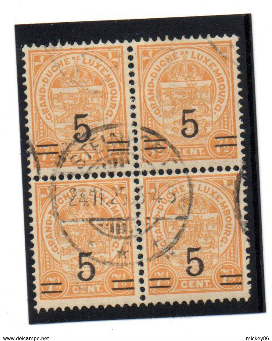 Luxembourg--1925-- 7 1/2  écusson Surchargé 5 --bloc De 4   Cachet Central  STEINFORT.......à Saisir - 1907-24 Coat Of Arms