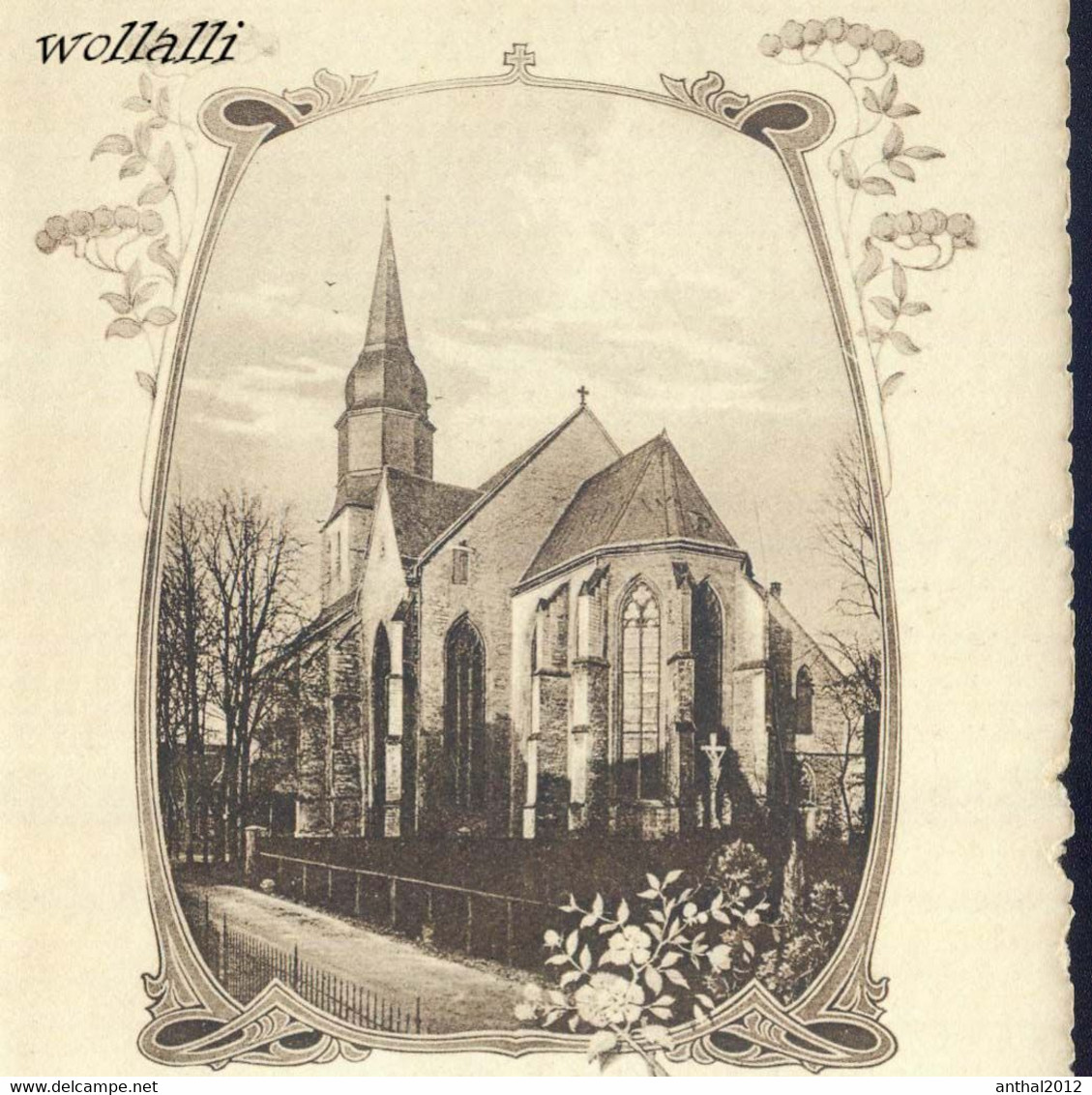 Rarität Passapartout Rahmen Karth. Pfarrkirche Beckum Um 1910 Gezackt W. Schwinn - Beckum
