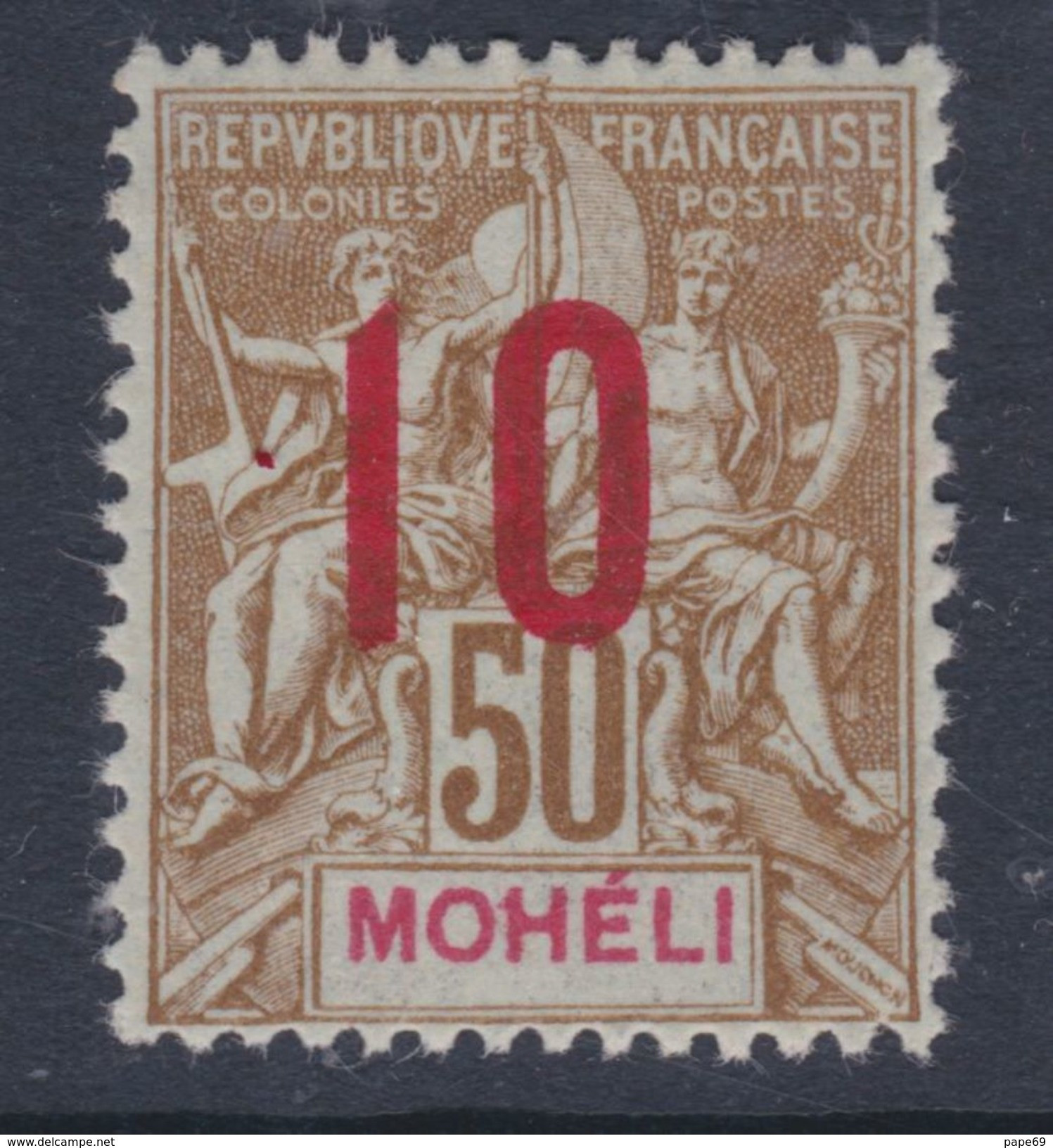 Mohéli N° 22 XX Type Groupe Surchargé : 10 Sur 50,  Sans Charnière TB - Otros & Sin Clasificación