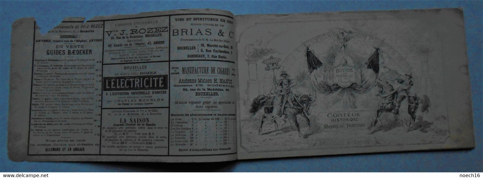 Catalogue Publicité Bruxelles 1885 - Cortège Historique Des Moyens De Transport - Documents Historiques