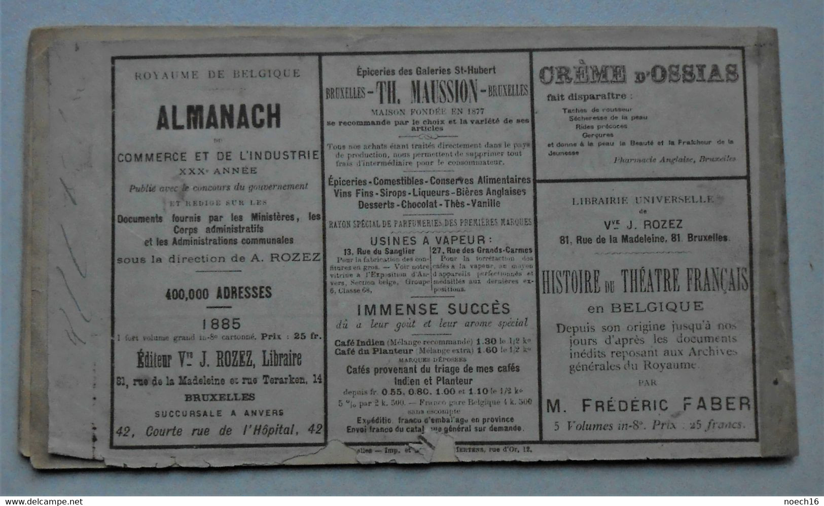 Catalogue publicité Bruxelles 1885 - Cortège Historique des Moyens de Transport