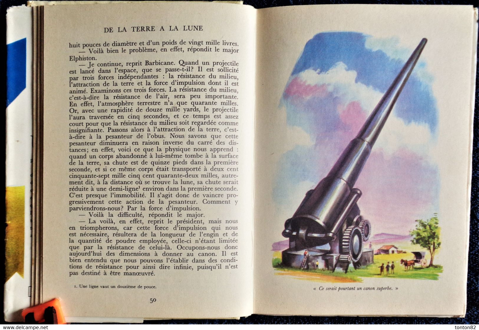 Jules Verne - De la Terre à la Lune - Idéal Bibliothèque n° 213 - ( 1964 ) .