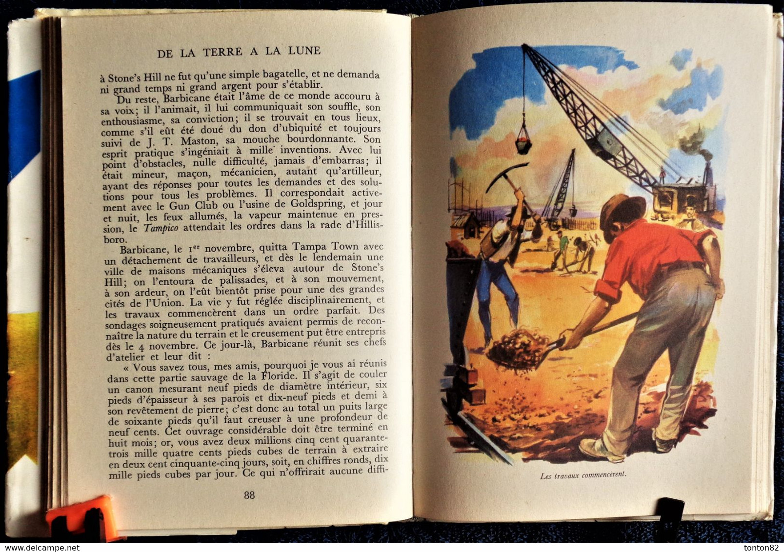 Jules Verne - De la Terre à la Lune - Idéal Bibliothèque n° 213 - ( 1964 ) .