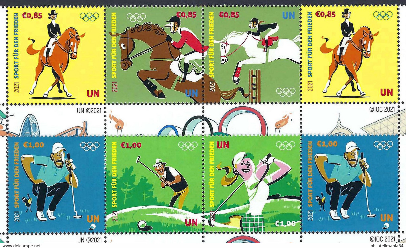 NU 2021 - Dyptiques Sport Pour La Paix - Unused Stamps