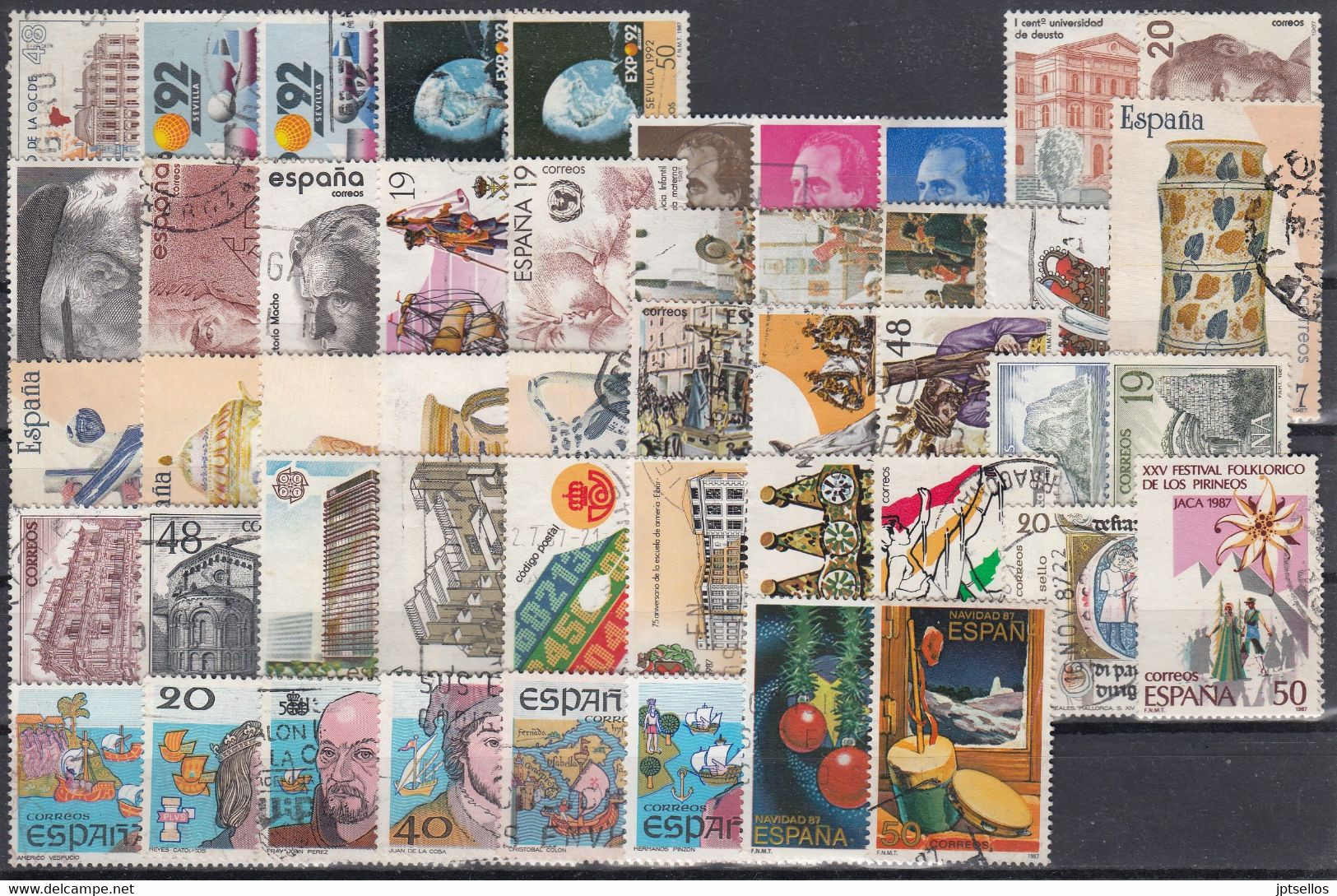 ESPAÑA 1987 Nº 2874/2926 AÑO COMPLETO USADO,48 SELLOS,2 HB,1 CARNET - Full Years