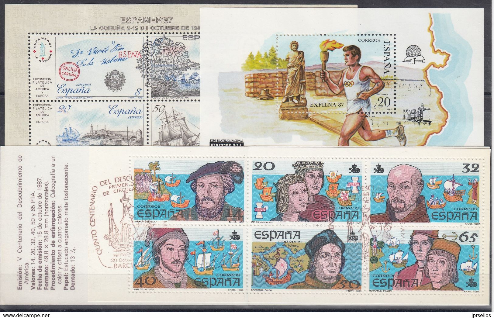 ESPAÑA 1987 Nº 2874/2926 AÑO COMPLETO USADO,48 SELLOS,2 HB,1 CARNET - Años Completos