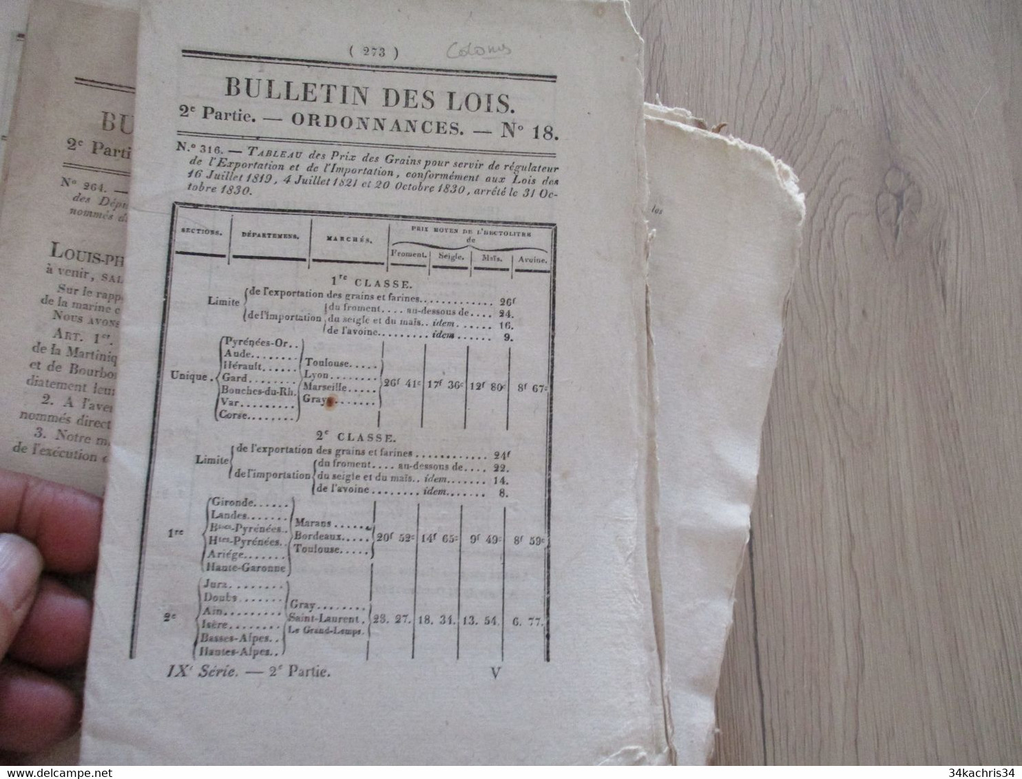 Colonies Algérie, Martinique, Sénégal.... Lot 13 Bulletins De Lois Dans Le Thème 1823  1848 - Decrees & Laws