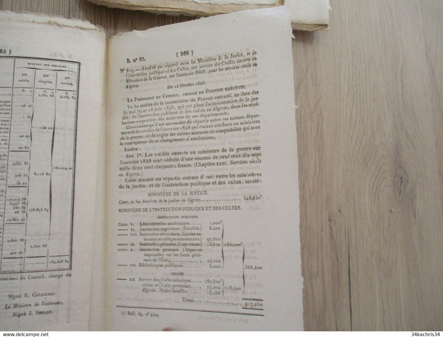 Colonies Algérie, Martinique, Sénégal.... lot 13 bulletins de lois dans le thème 1823  1848