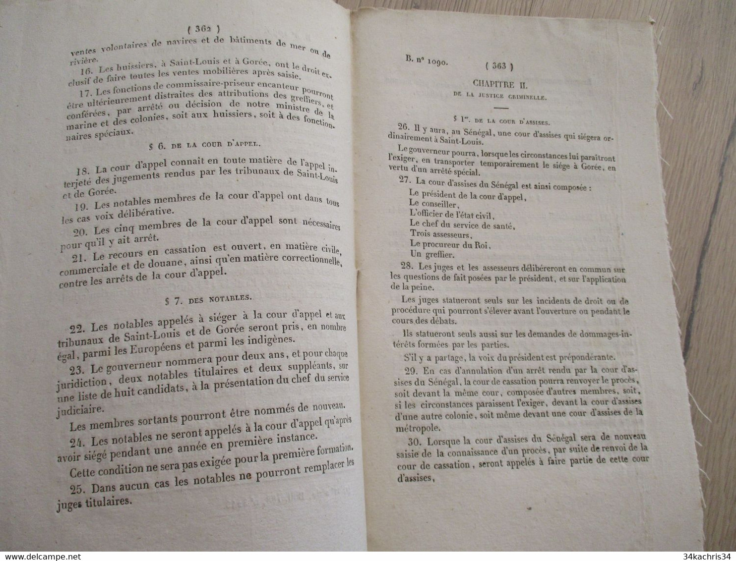 Colonies Algérie, Martinique, Sénégal.... lot 13 bulletins de lois dans le thème 1823  1848