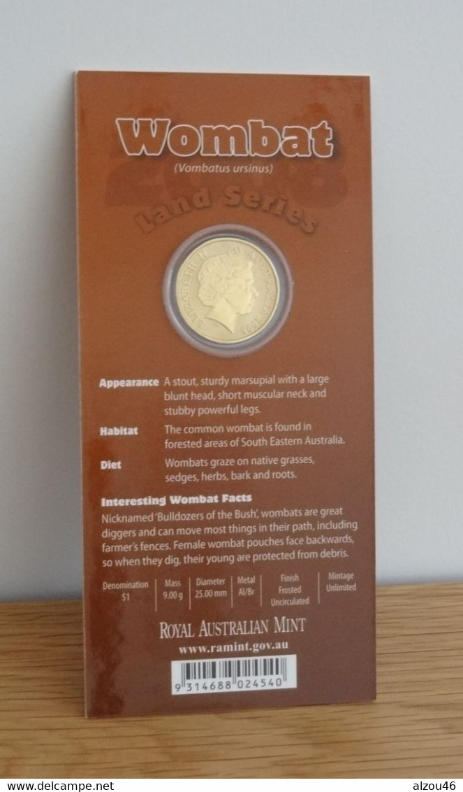 Coincard 1 Dollar Wombat, 2009, Royal Australian Mint, Australie - Dollar