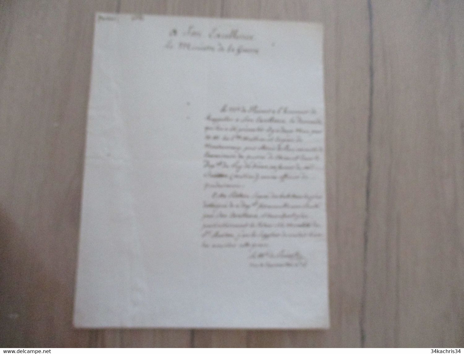 LAS Autographe Signée Marquis De Pivert Puy De Dôme Pétition Au Ministre De La Guerre - Sonstige & Ohne Zuordnung