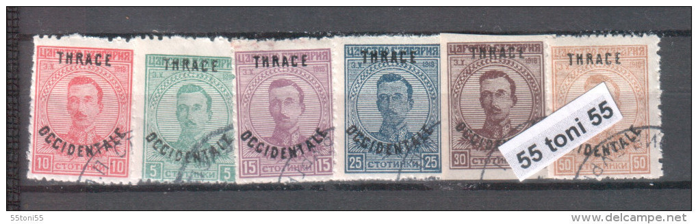 1920 THRACE / INTERALLIEE  TSAR BORIS III  6v. Used (O) Bulgaria / Bulgarie - Thrace