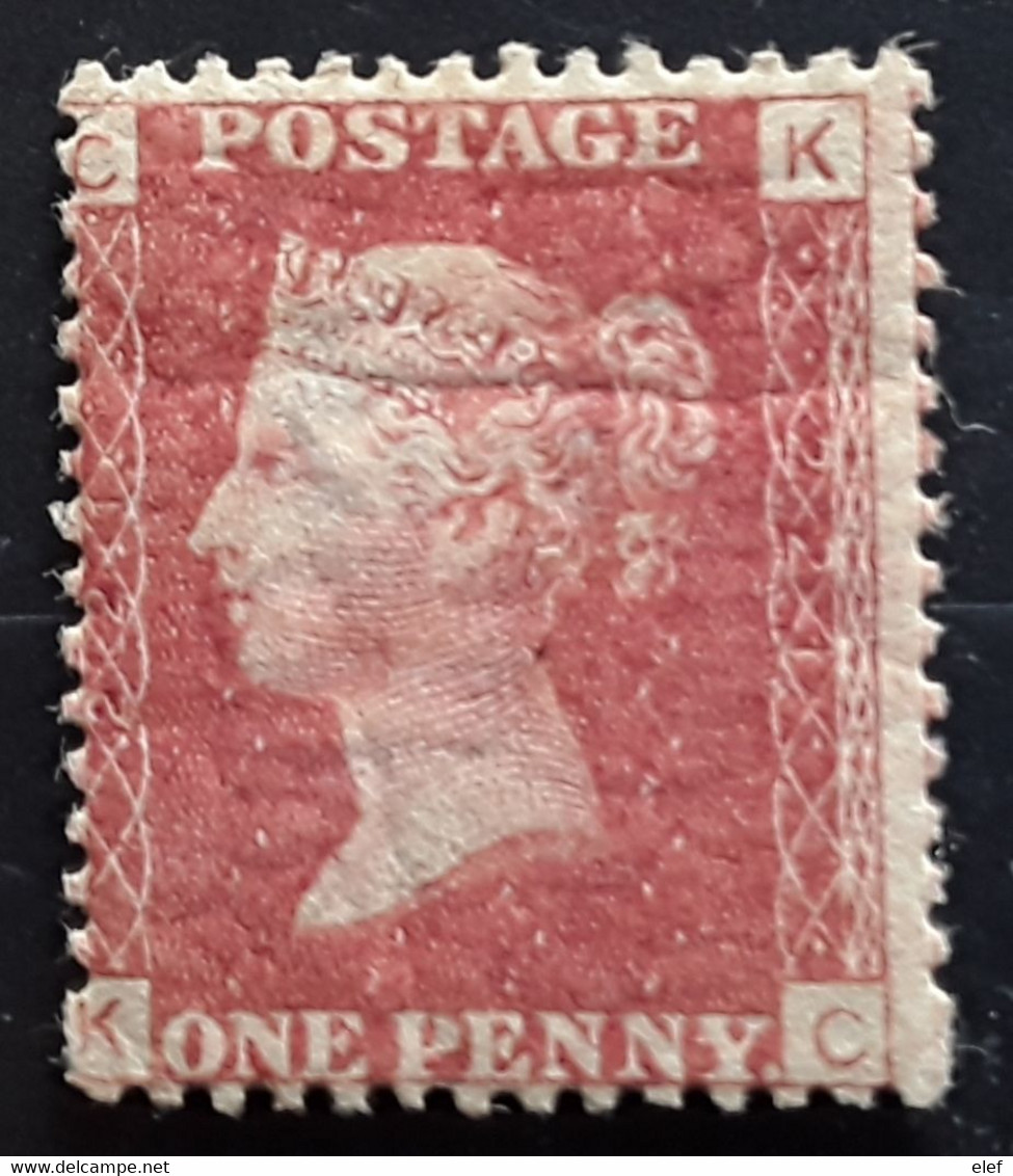 GB VICTORIA 1858 - 1864 ,1 One  Penny Rouge Yvert No 26 , Plate / Planche 221 , Neuf * MH, TB - Ungebraucht