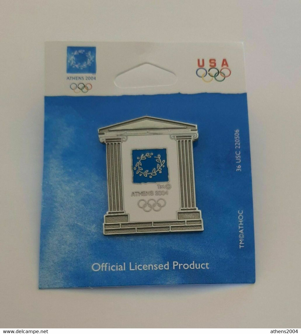 Athens 2004 Olympic Games - ANCIENT COLUMNS PIN With Backing Card - Jeux Olympiques