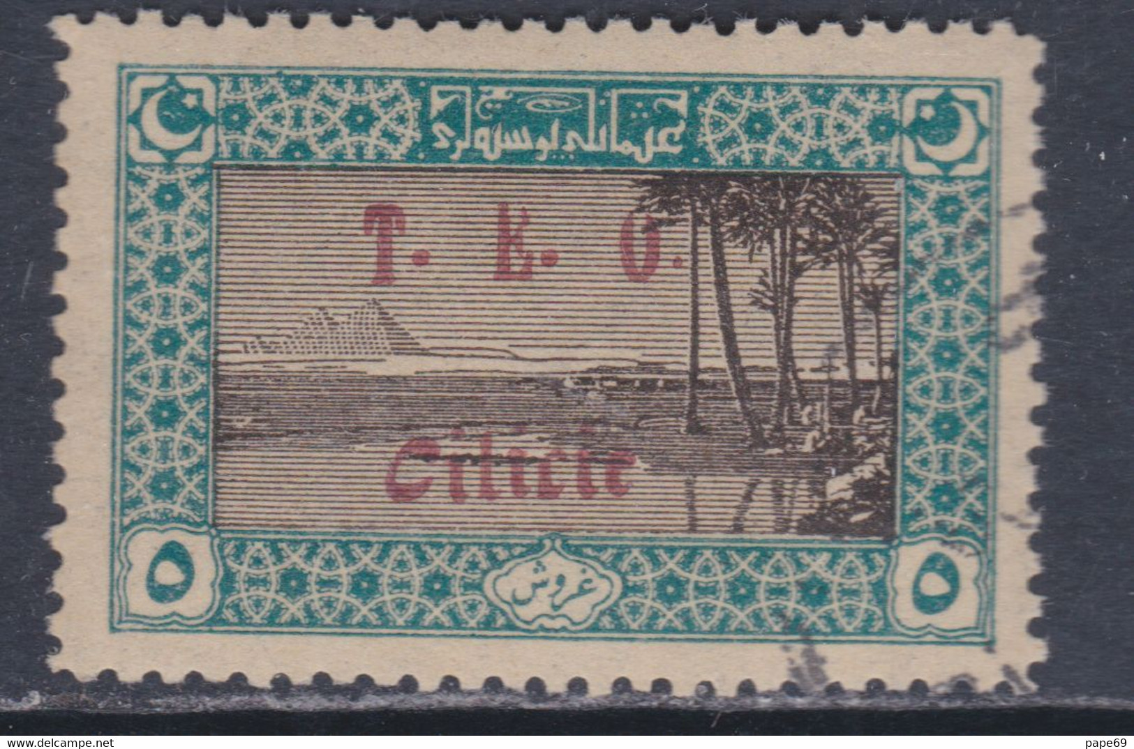 Cilicie N° 73 O  5 Pi Bleu-vert Et Brun,  Oblitération Légère Sinon TB - Used Stamps