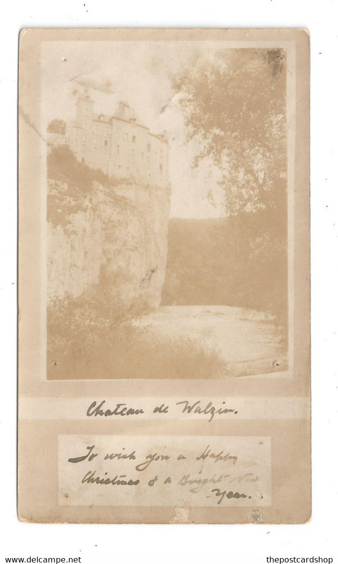 Château De Walzin (Dinant) Real Photo Almost Home Made Postcard Posted 1903 To Albert Banfield  34 GROVE LANE CAMBERWELL - Dinant