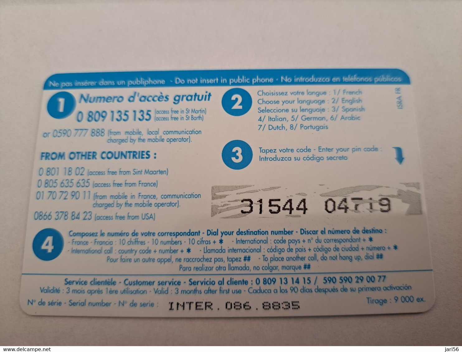 ST MARTIN / INTERCARD  8 EURO  CASE AGREMENT        NO 086   Fine Used Card    ** 10789 ** - Antillen (Frans)