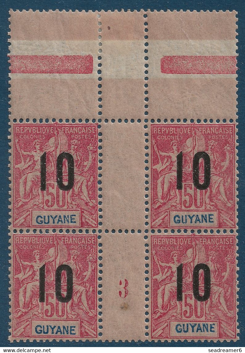 France Colonies Type Groupe Guyane Bloc De 4 Millésimé 3 N°72** Très Frais & TTB - Neufs