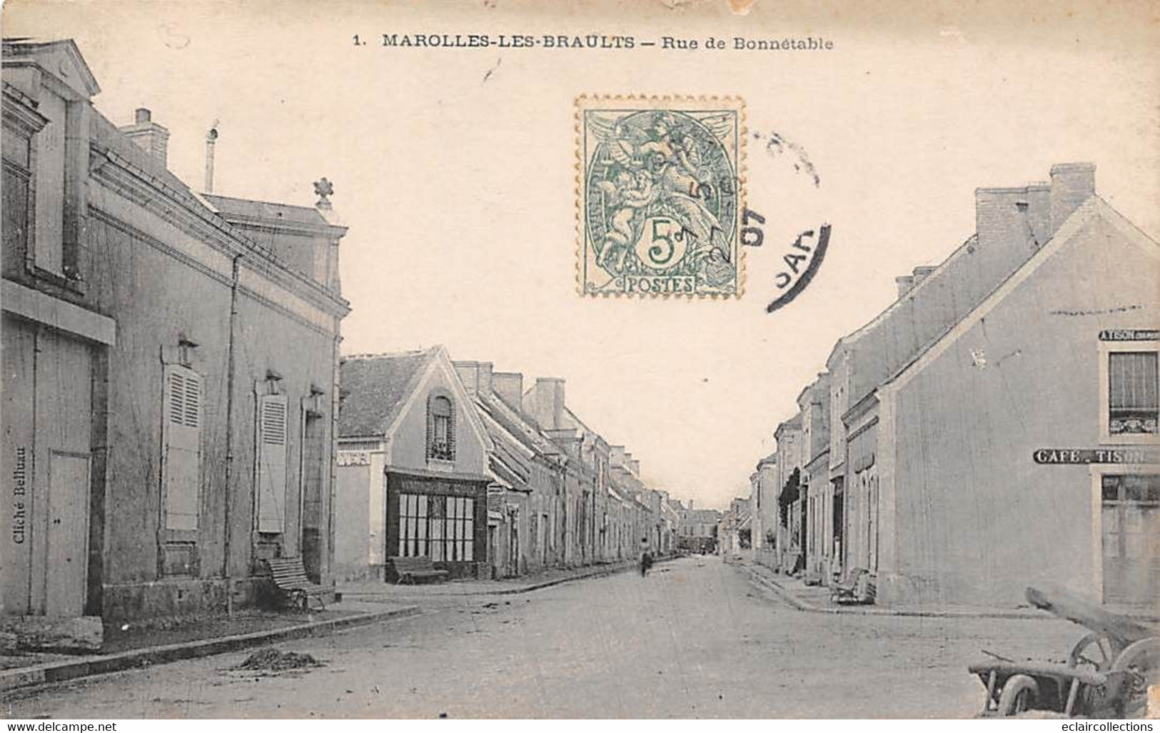 Marolles Les Braults        72         Rue De Bonnétable.  Café Tison                 (voir Scan) - Marolles-les-Braults