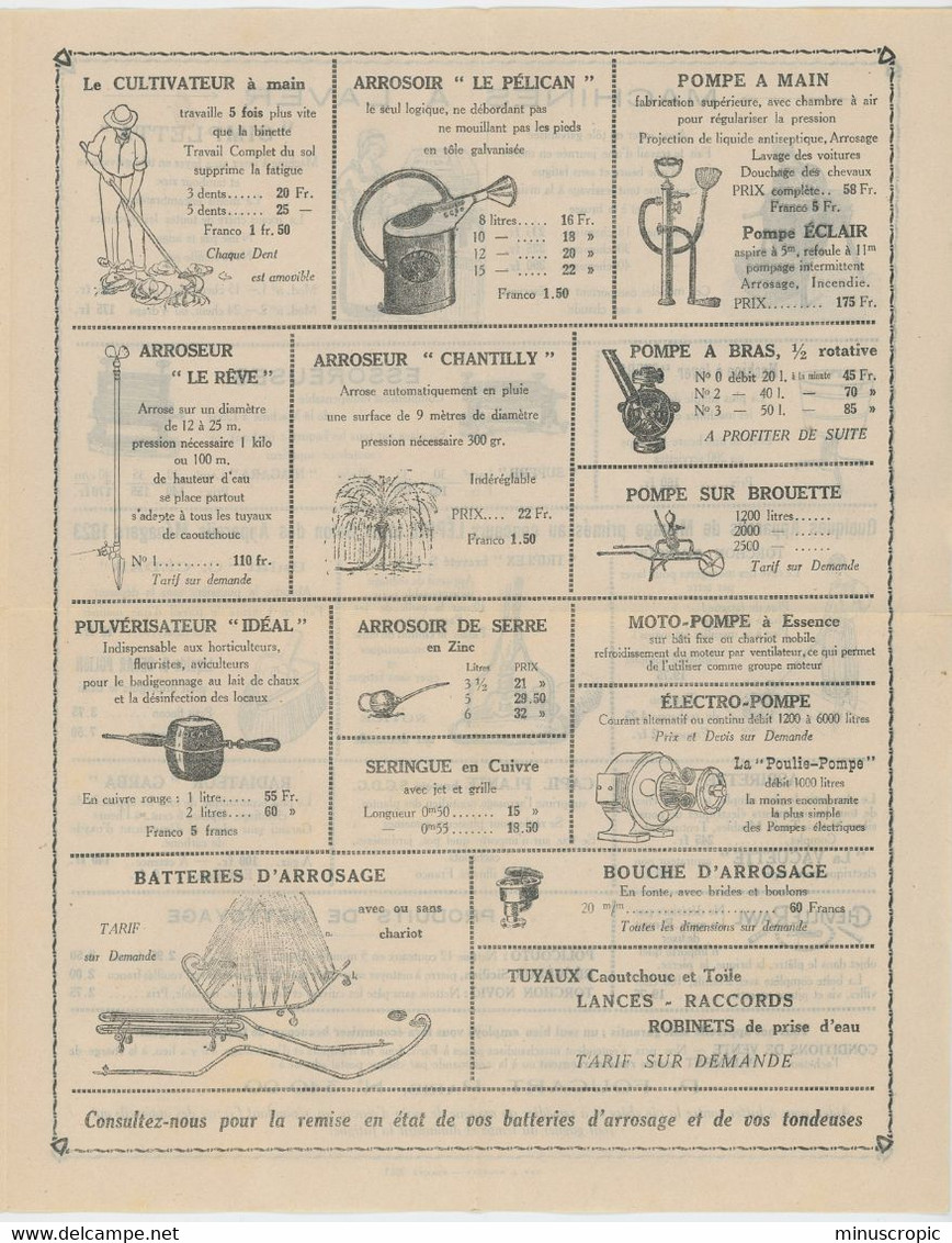 Etablissements Foucart - Paris - Matériel Agricole, Horticole Et Ménager - 1924 - Agricoltura