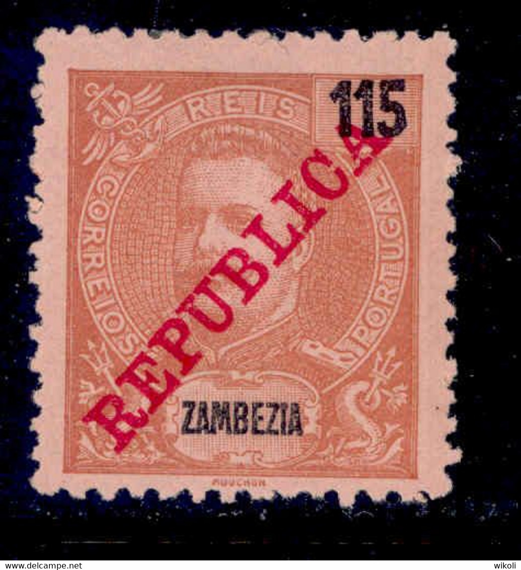 ! ! Zambezia - 1911 D. Carlos 115 R - Af. 64 - MH - Zambezia