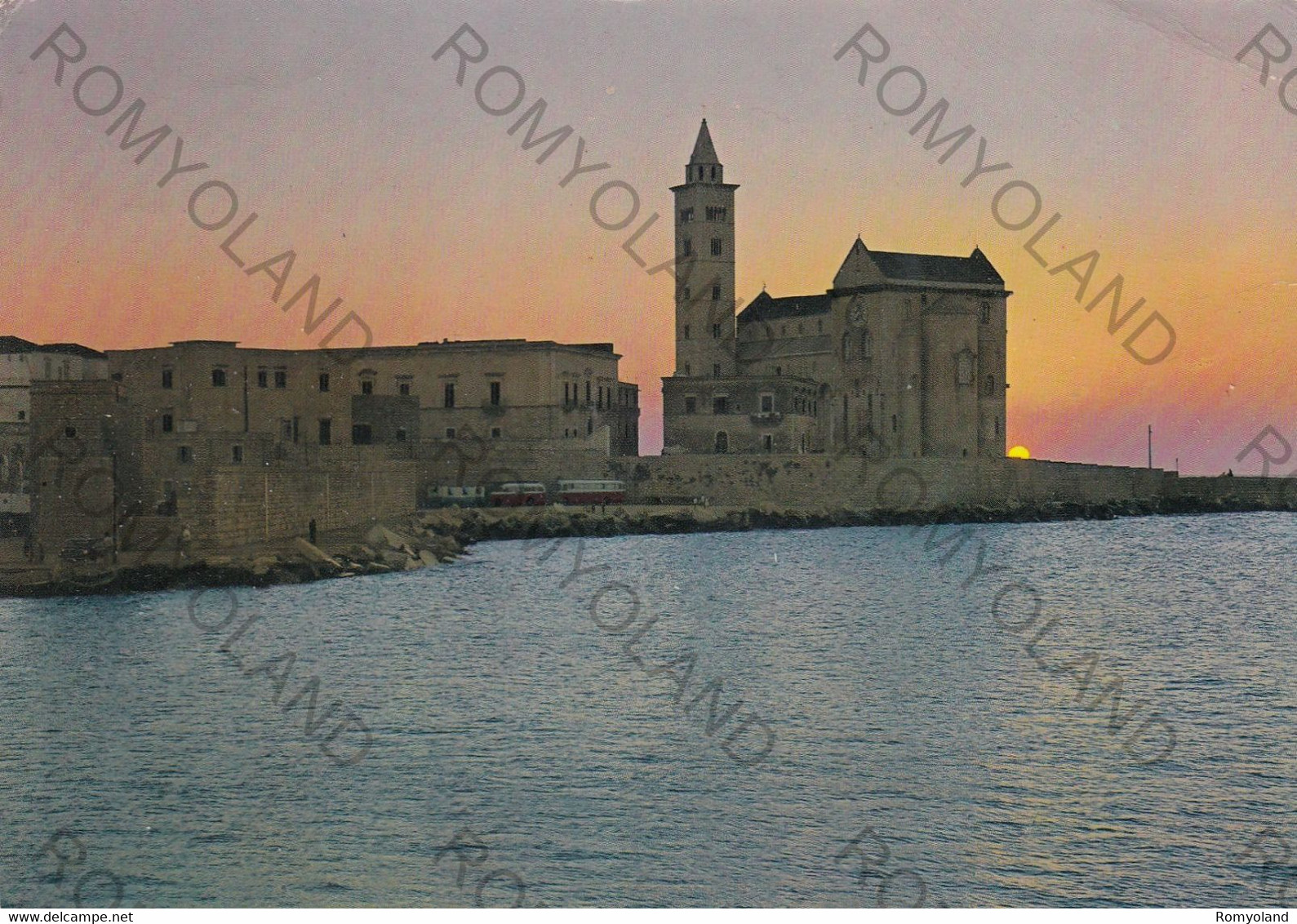 CARTOLINA  TRANI,PUGLIA,CATTEDRALE ROMANICA (sec.XII),STORIA,MEMORIA,RELIGIONE,CULTURA,BELLA ITALIA,VIAGGIATA 1968 - Trani