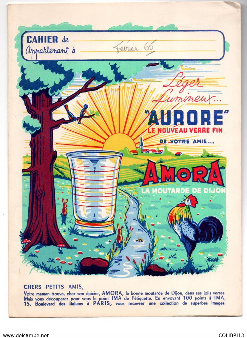 PROTEGE CAHIER   AURORE Moutarde AMORA Tables D'additions Et Multiplications Les N°s Des Départements - Moutardes