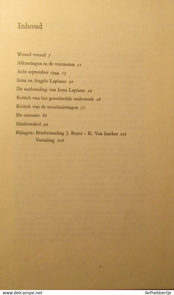 Het Dossier Irma Laplasse - Door Karel Van Isacker - Guerre 1939-45