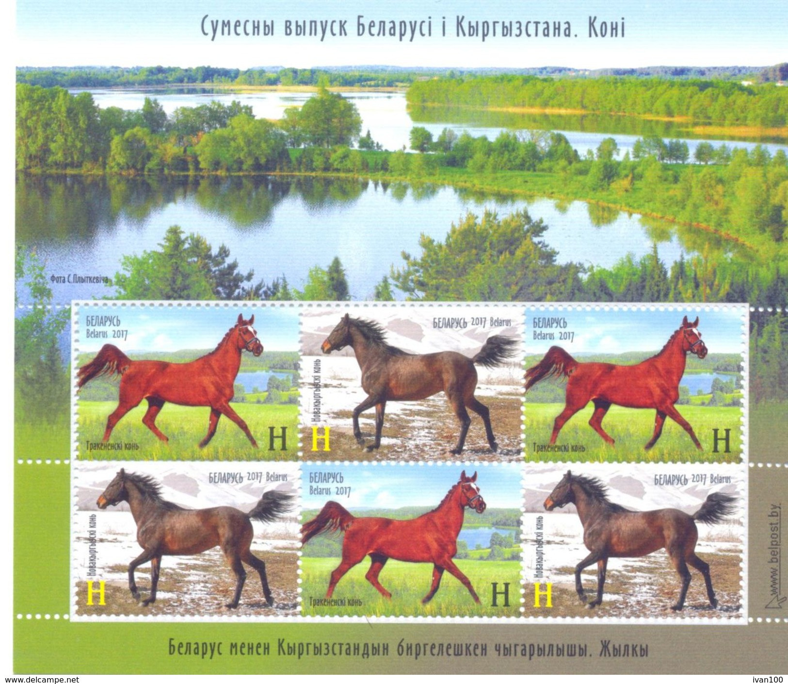 2017. Belarus, Horses, Joint Issue With Kyrgyzstan, Sheetlet, Mint/** - Wit-Rusland