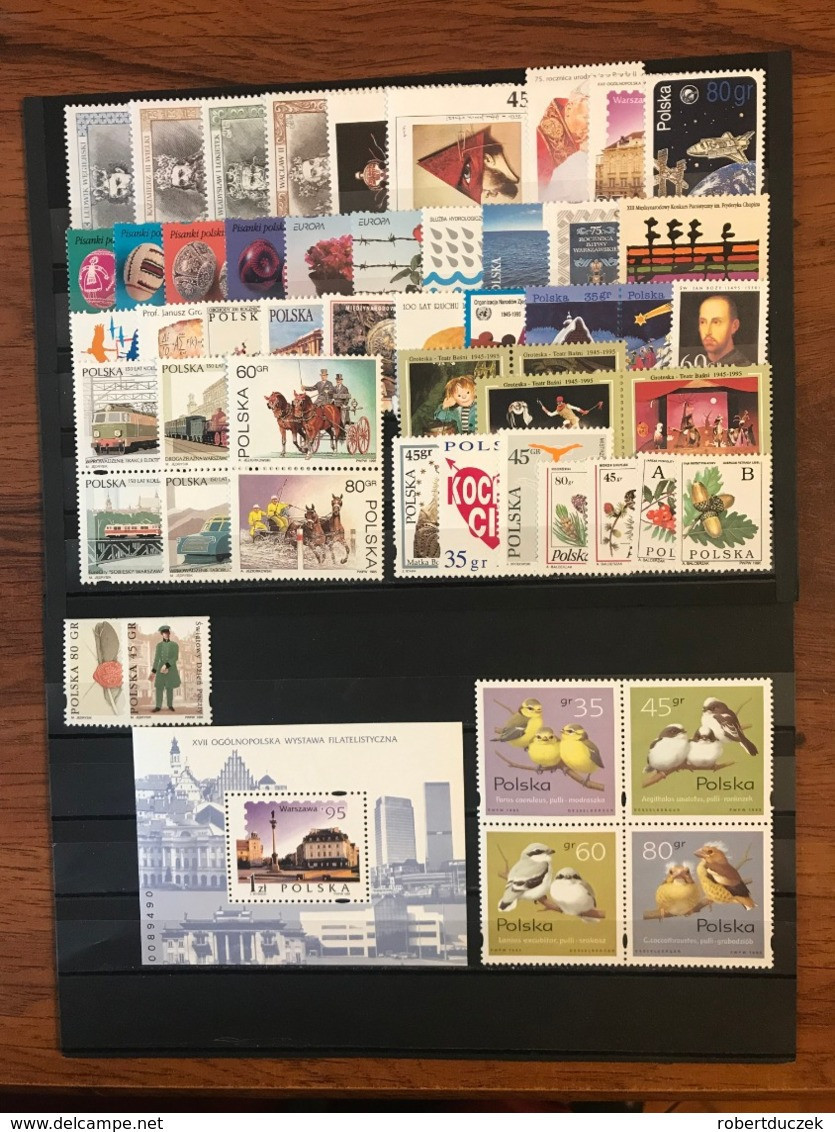 Poland 1995. Complete Year Set. 52 Stamps And 1 Souvenir Sheet. MNH - Full Years